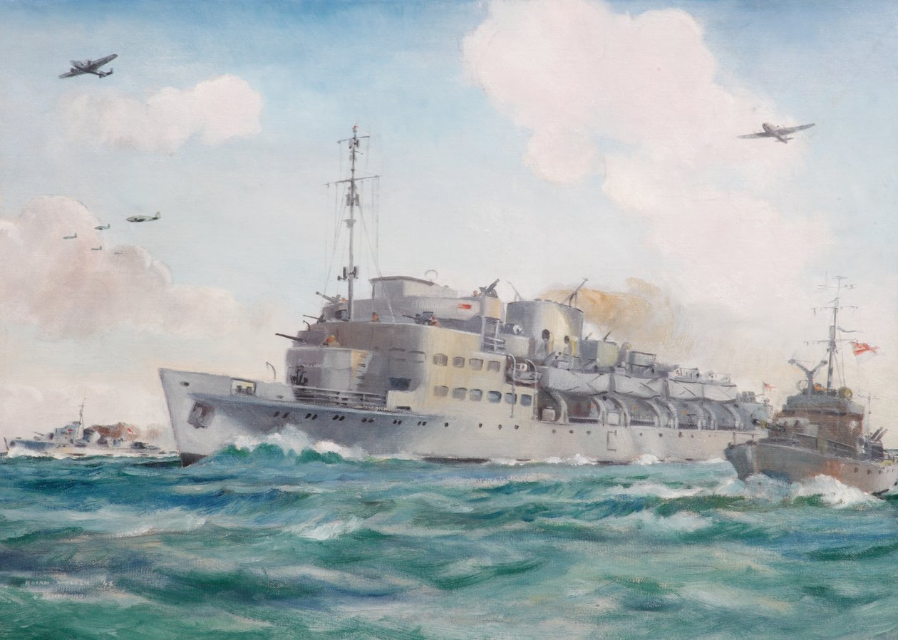 HMS Prins Albert, 19 Ağustos 1942, No 4 Komando taşıyan Dieppe yolunda by Brian Joseph Mullen