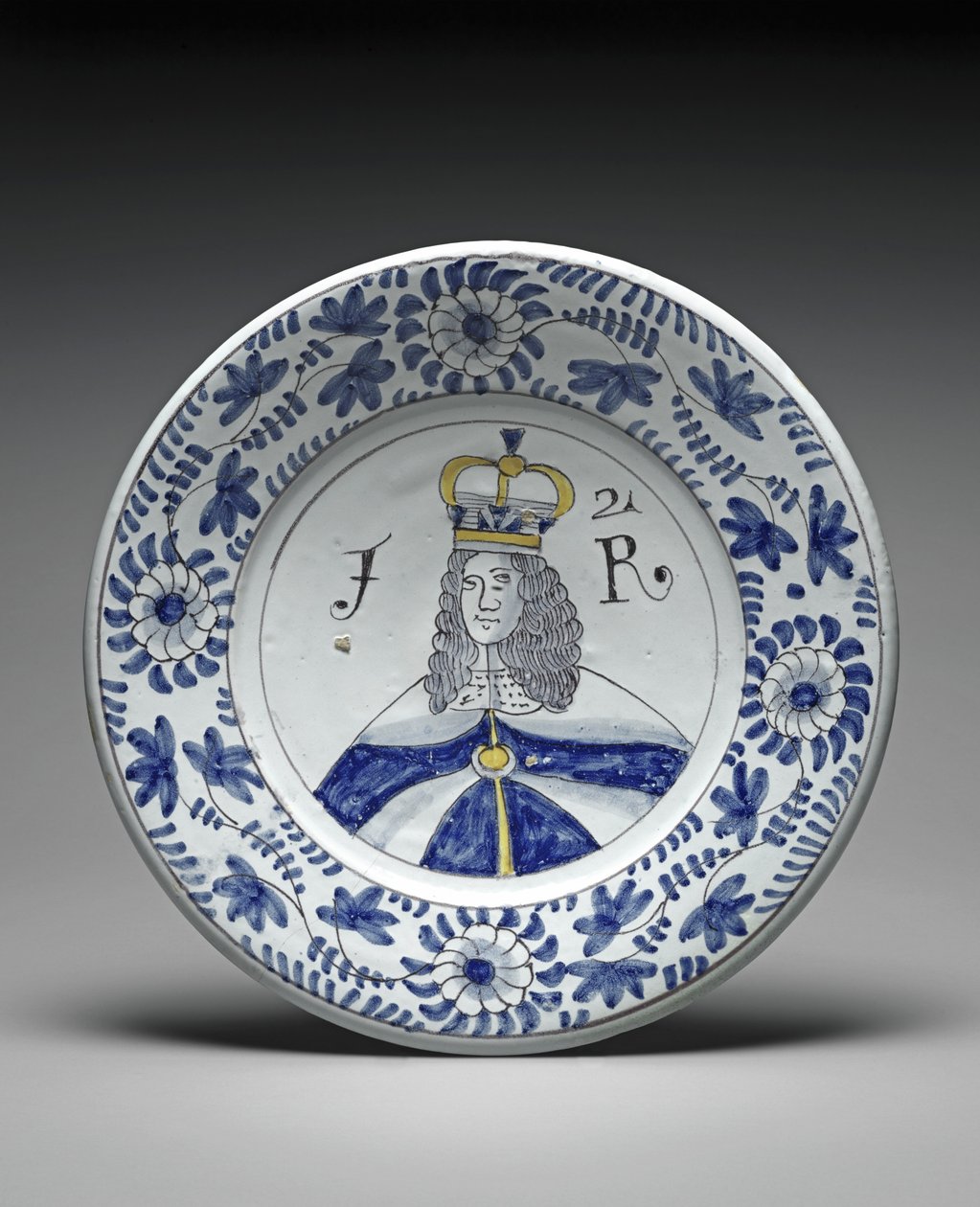 Bulaşık, II. James, c.1685-88 (kalay sırlı çanak çömlek) by Brislington Pottery