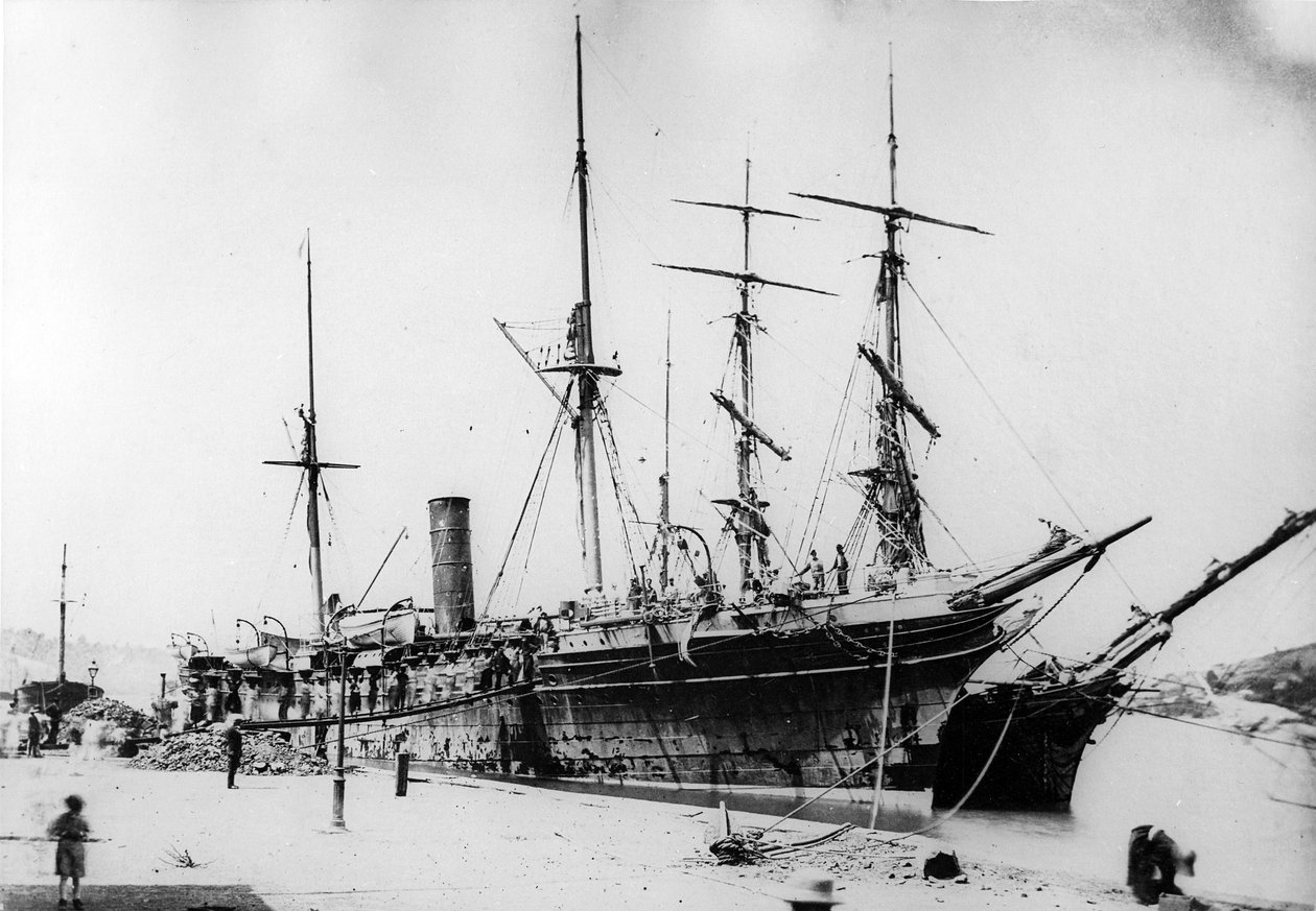St Lucia Kömürleme İstasyonunda HMS Ebro, 1880