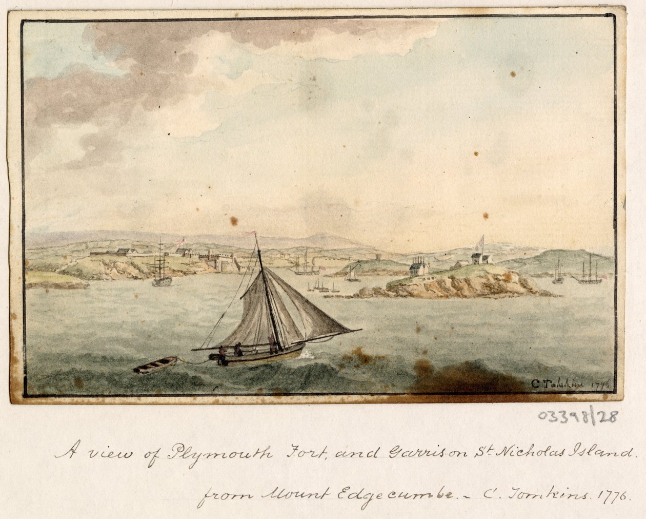 Bir dizi eskiz, Büyük Britanya, Kıta ve Amerika'dan görünümler 1772-1778 (suluboya) by British School