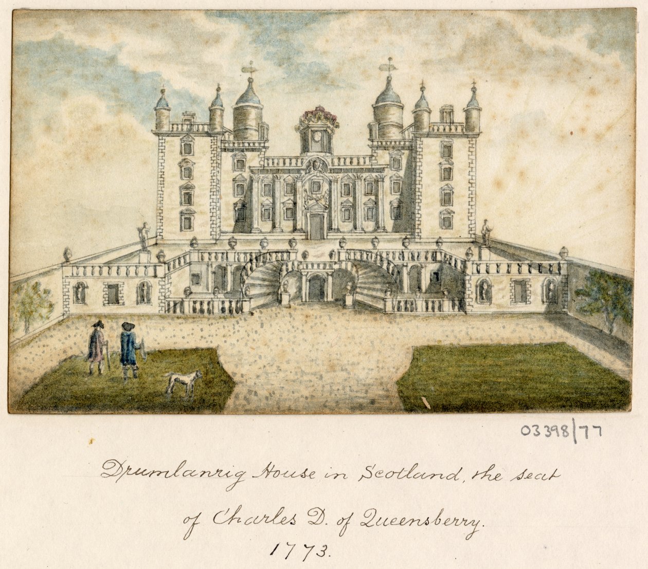 Bir dizi eskiz, Büyük Britanya, Kıta ve Amerika'dan görünümler 1772-1778 (suluboya) by British School
