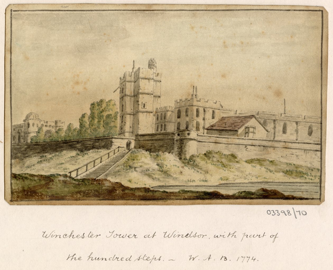 Bir dizi eskiz, Büyük Britanya, Kıta ve Amerika'dan görünümler 1772-1778 (suluboya) by British School