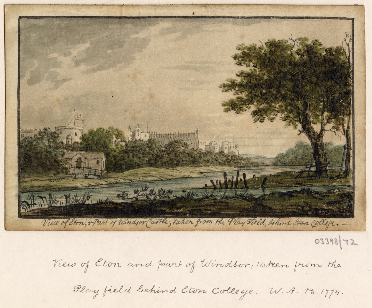 Bir dizi eskiz, Büyük Britanya, Kıta ve Amerika'dan görünümler 1772-1778 (suluboya) by British School