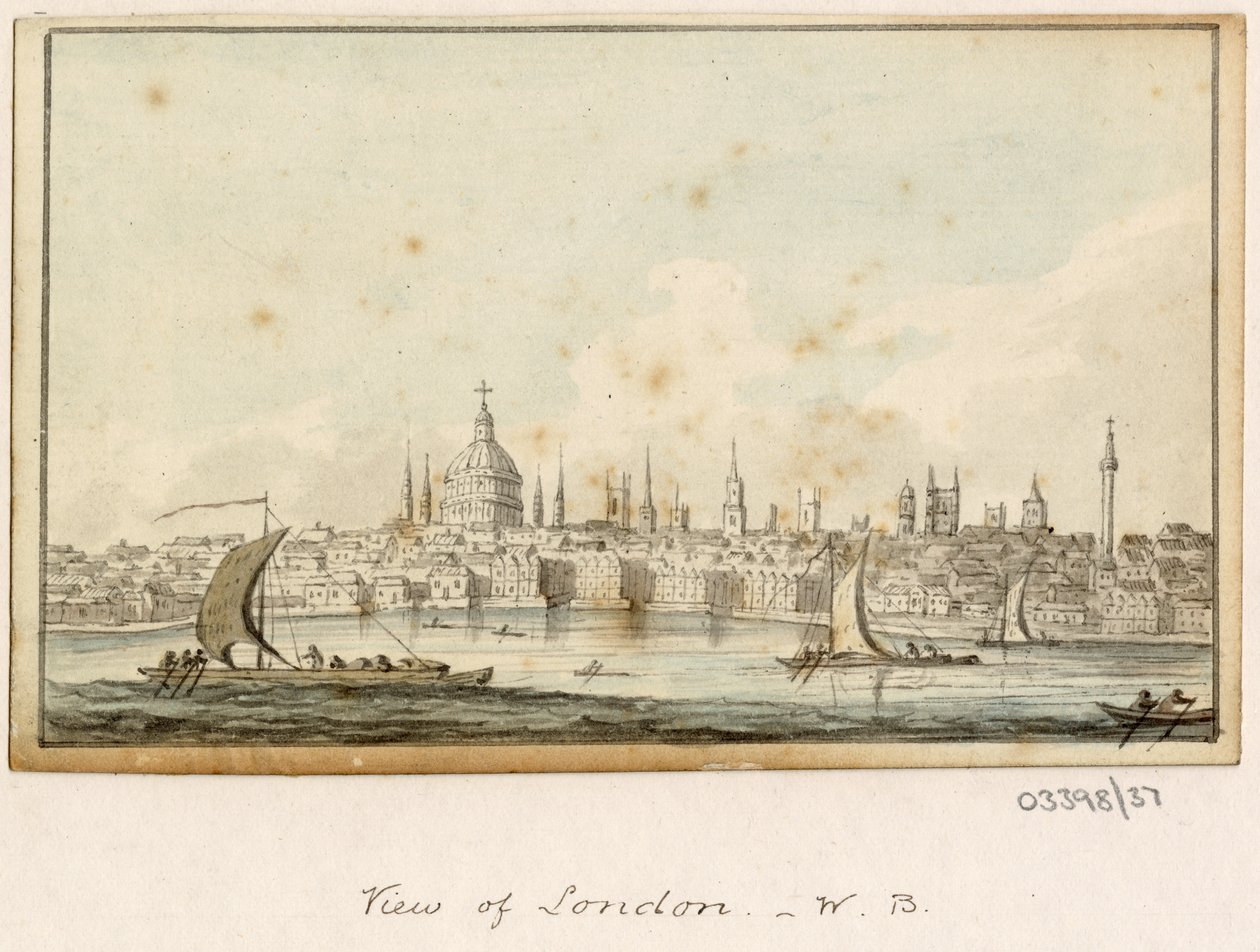 Bir dizi eskiz, Büyük Britanya, Kıta ve Amerika'dan görünümler 1772-1778 (suluboya) by British School