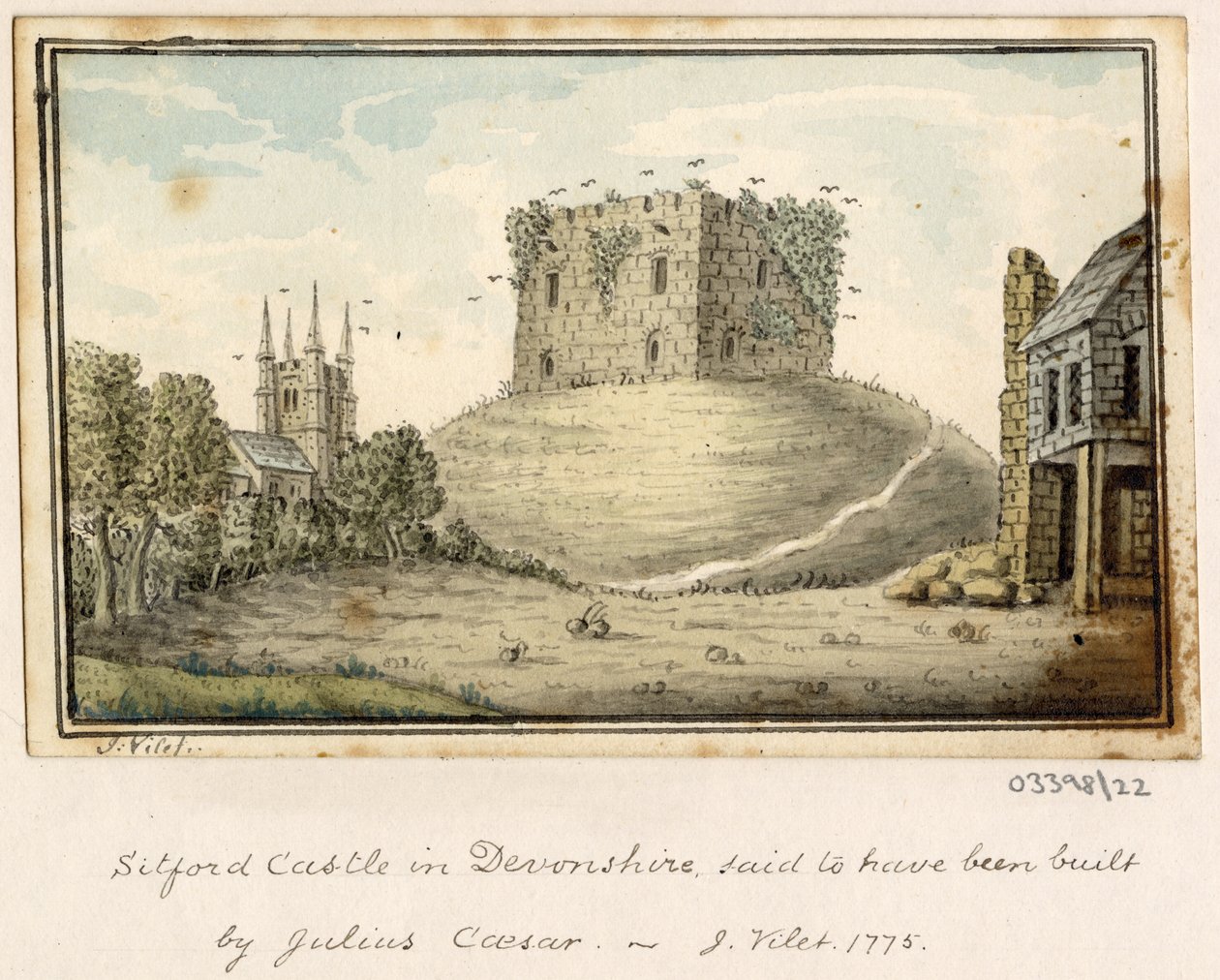 Bir dizi eskiz, Büyük Britanya, Kıta ve Amerika'dan görünümler 1772-1778 (suluboya) by British School