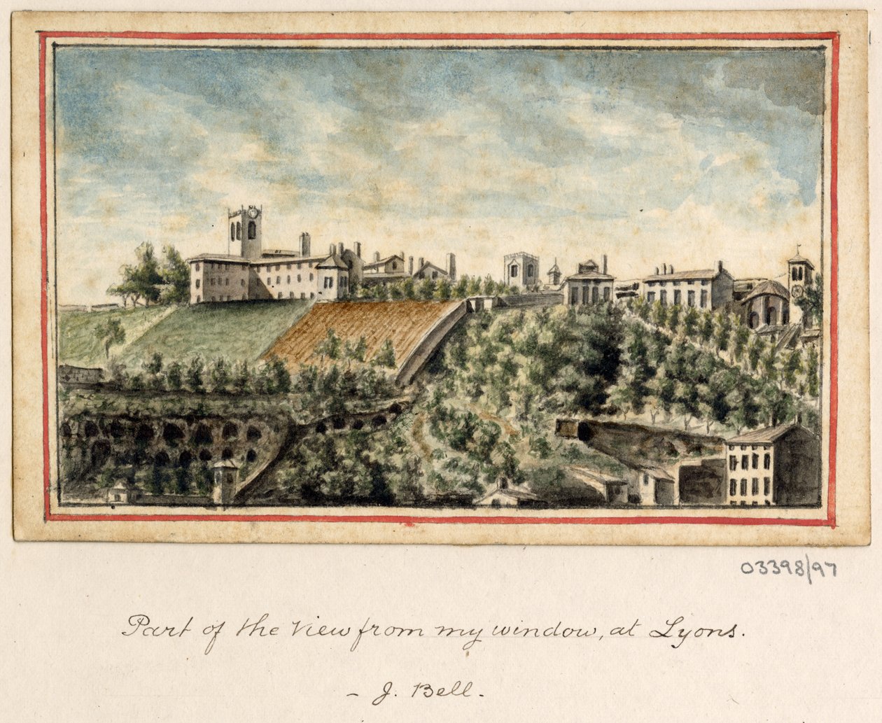 Bir dizi eskiz, Büyük Britanya, Kıta ve Amerika 1772-1778'den görünümler (suluboya) by British School
