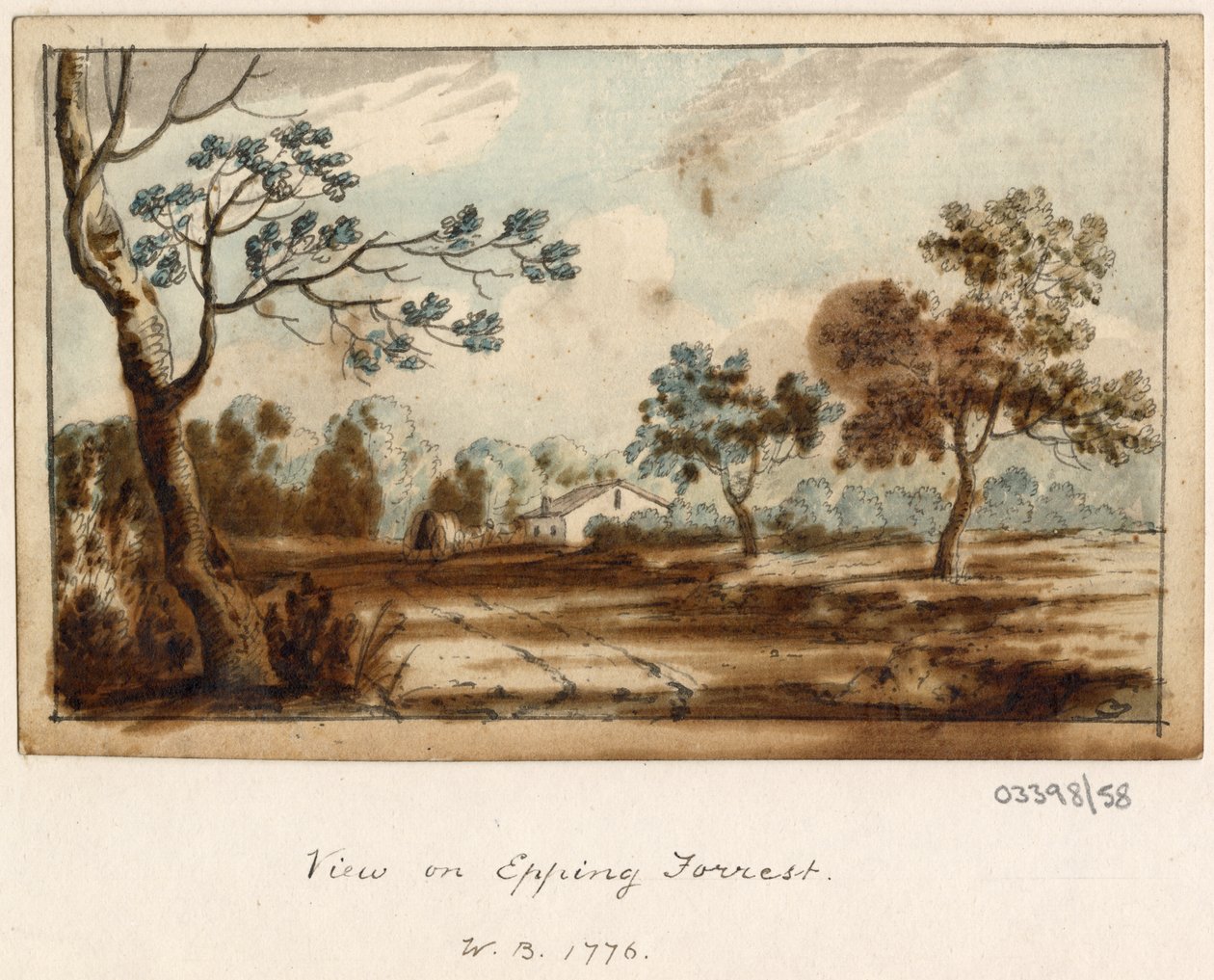Bir dizi eskiz, Büyük Britanya, Kıta ve Amerika 1772-1778'deki görünümler (suluboya) by British School