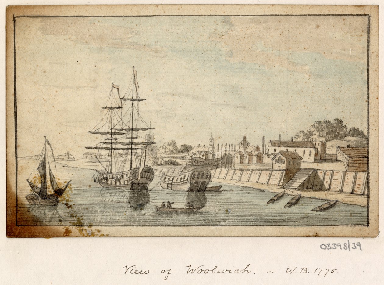 Bir dizi eskiz, Büyük Britanya, Kıta ve Amerika 1772-1778'den görünümler (suluboya) by British School