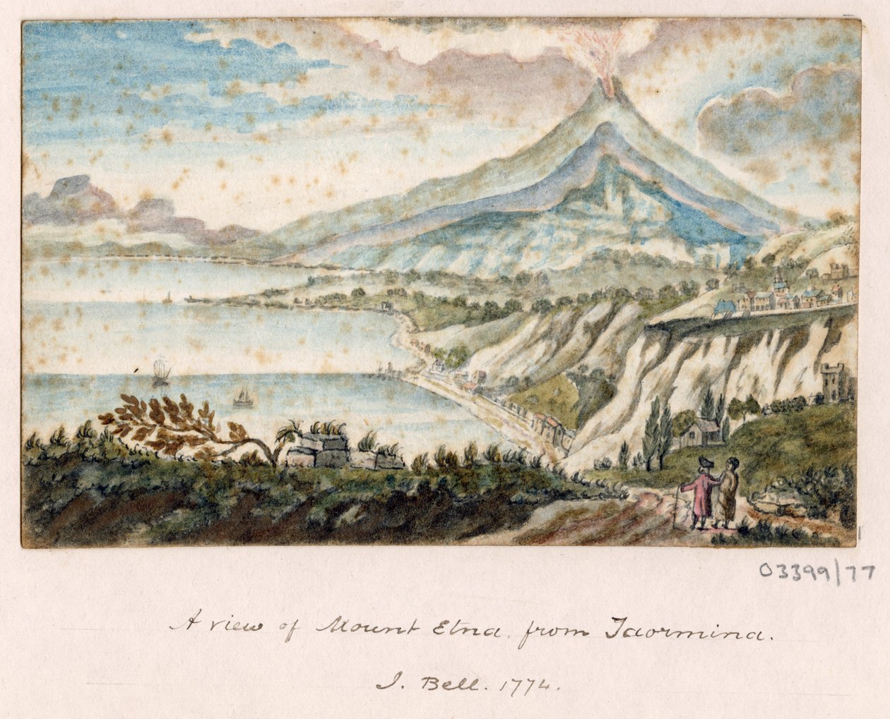 Bir dizi eskiz, Büyük Britanya, Kıta ve Amerika 1772-1778'deki görünümler (suluboya) by British School