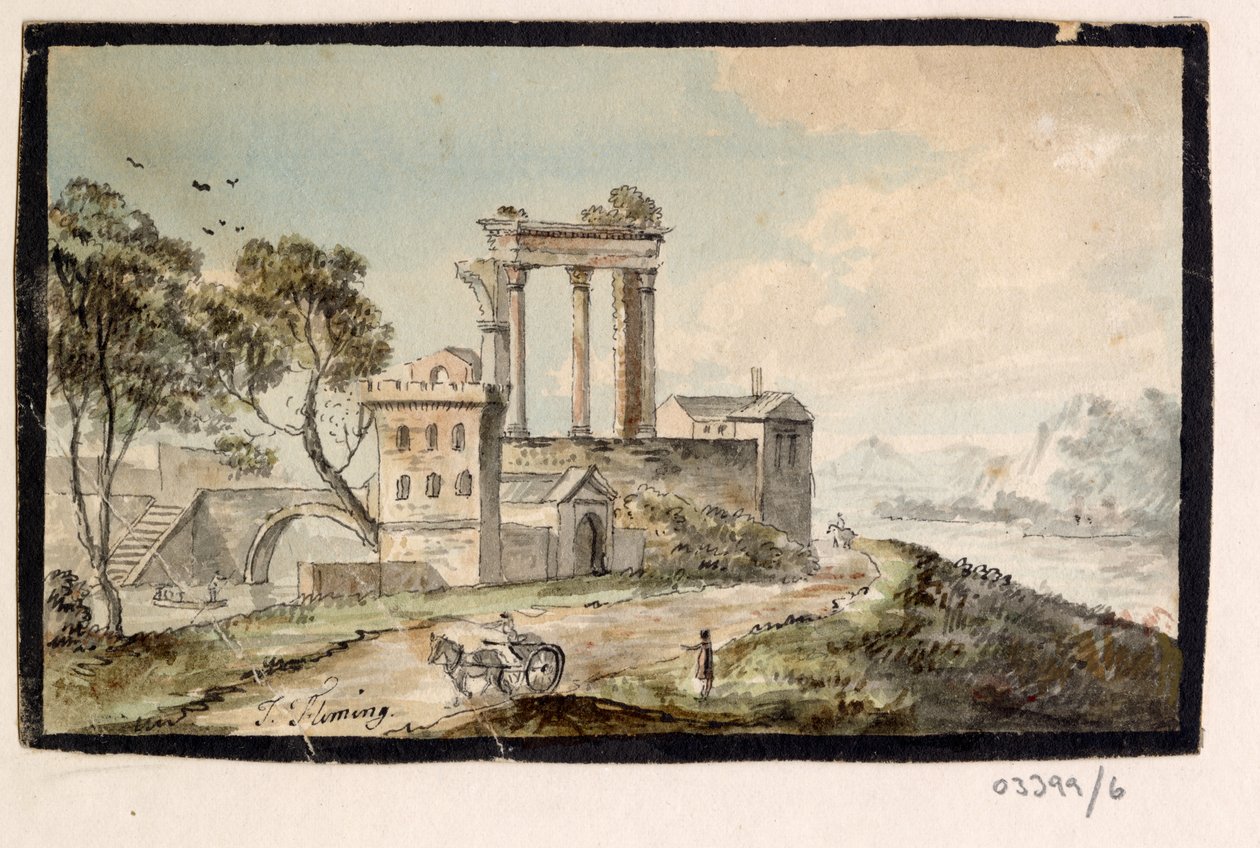 Bir dizi eskiz, Büyük Britanya, Kıta ve Amerika 1772-1778'deki görünümler (suluboya) by British School