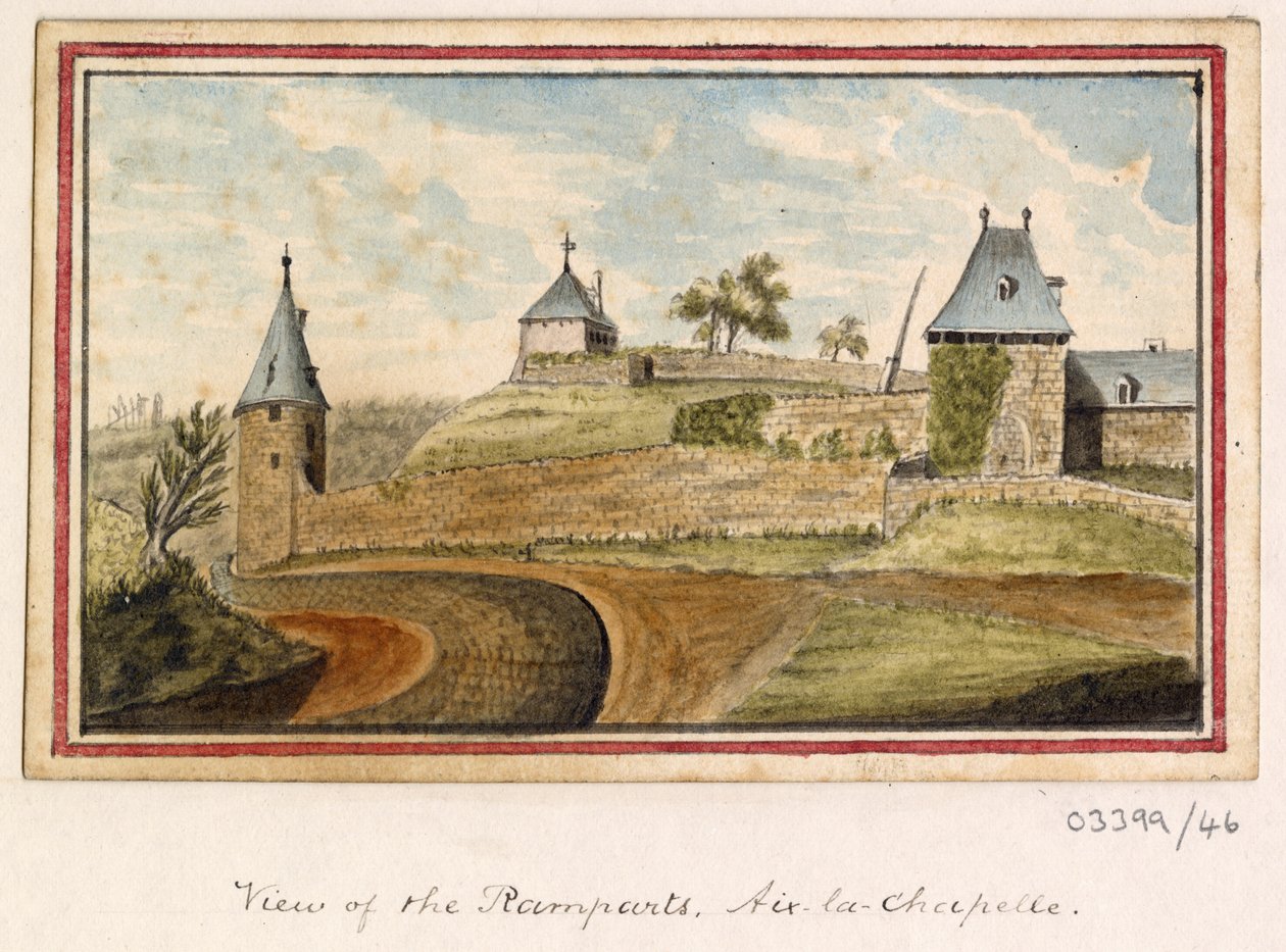 Bir dizi eskiz, Büyük Britanya, Kıta ve Amerika 1772-1778'deki görünümler (suluboya) by British School