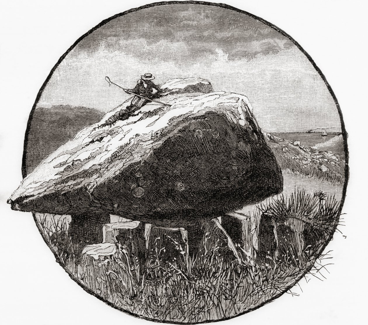 Arthur'un Taşı, Swansea (gravür) by British School