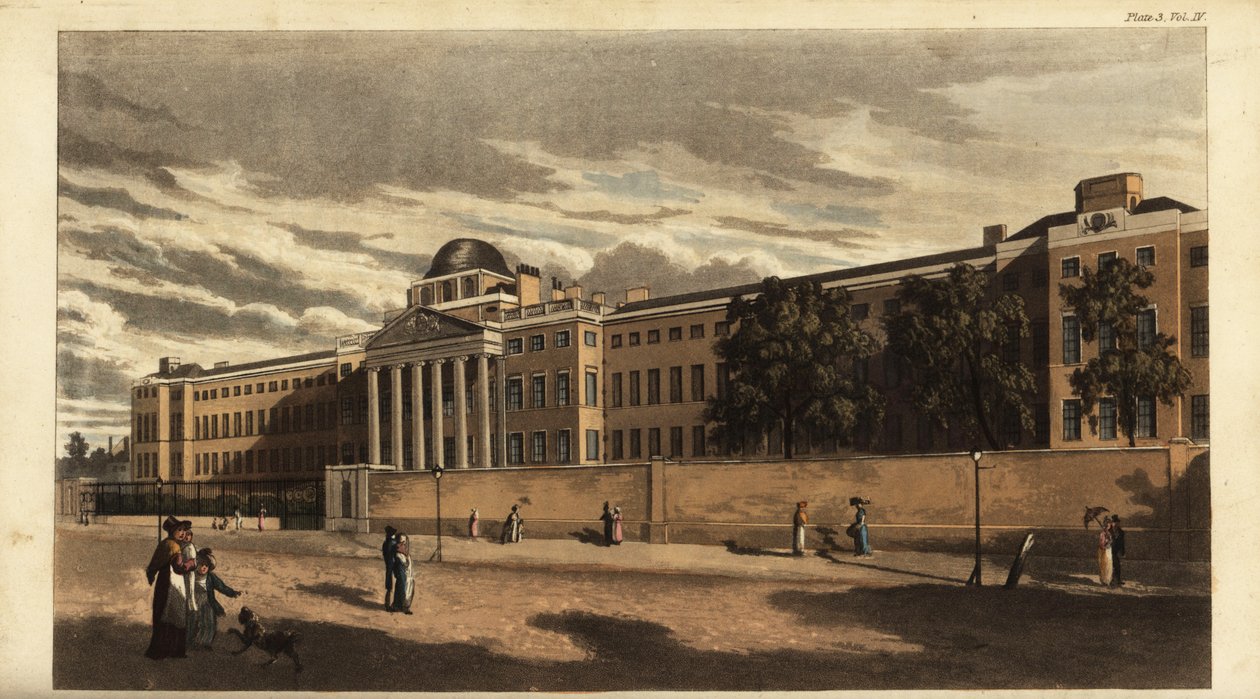 1816 yılında Bethlem psikiyatri hastanesi veya Bedlam by British School