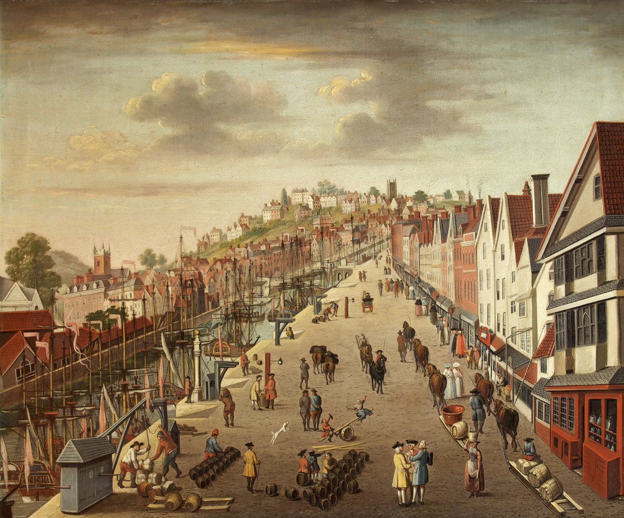 Broad Quay, Bristol, c.1760 (tuval üzerine yağlı boya) by British School