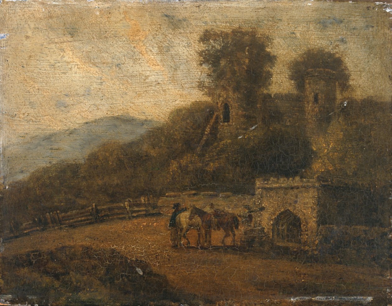 Castell Coch (panel üzerine yağlıboya) by British School
