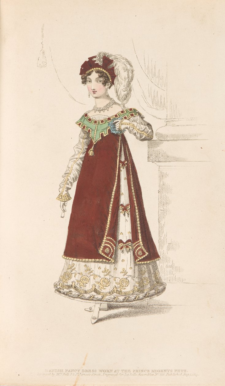 Prince Regent's Fete'de giyilen Danimarka Süslü Elbisesi by British School