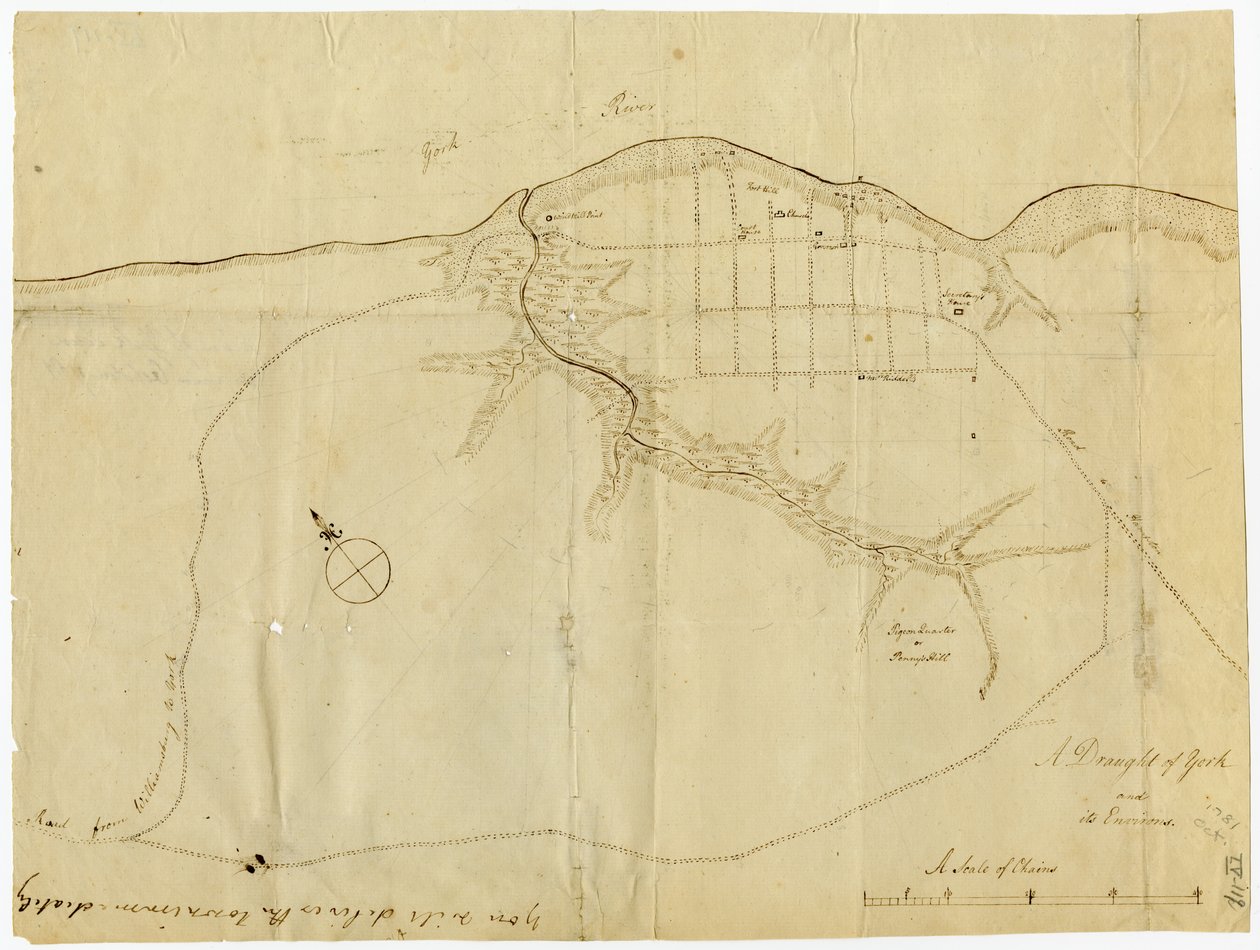 Yorktown, Virginia, Ekim 1781 Haritası by British School