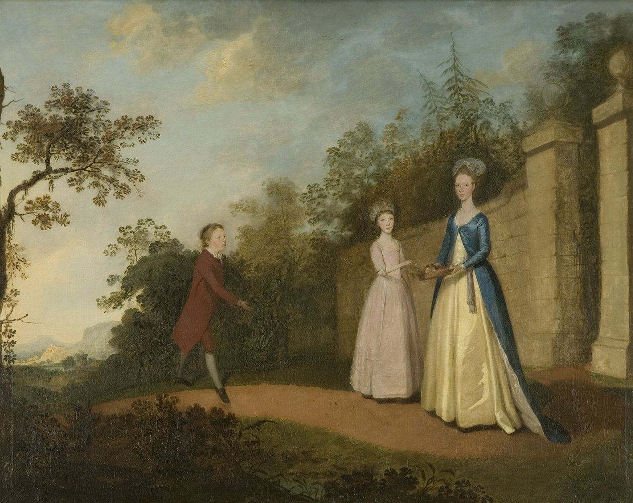 Mary ve Emmette Pettener ve Master Partridge, c.1770 (tuval üzerine yağlı boya) by British School