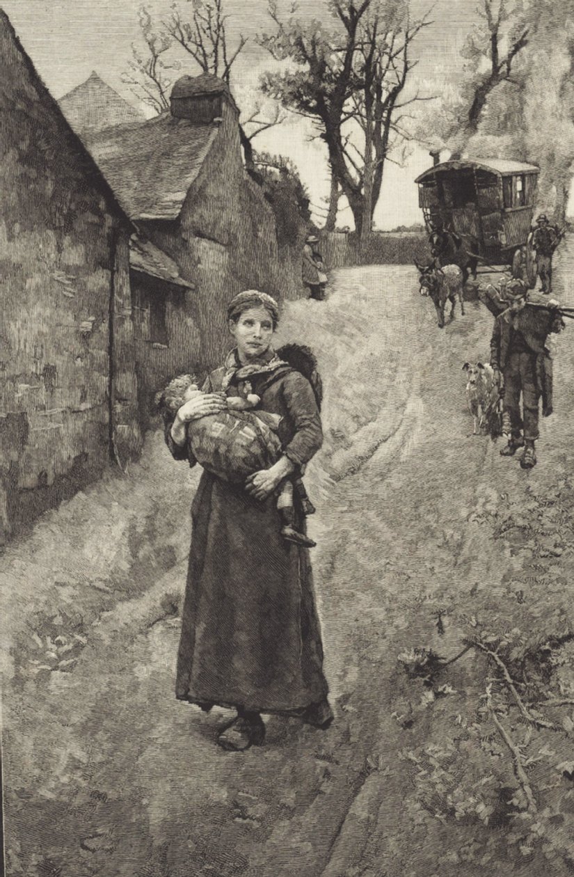 Zavallı kırsal dul (gravür) by British School