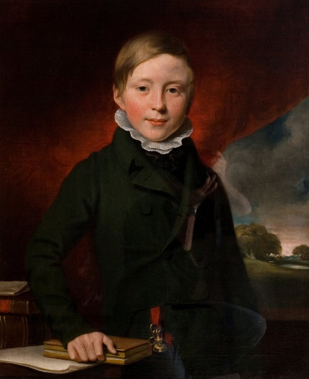 Bilinmeyen Bir Çocuğun Portresi (Oliver Minster olduğu söylenir), c.1825 (tuval üzerine yağlı boya) by British School