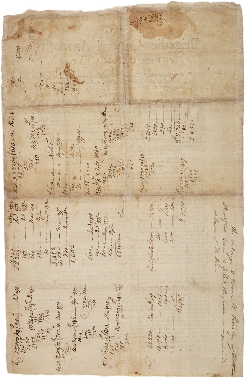 Kıta Ordusu subay ve askerlerine duyuru, 20 Ekim 1780 by British School