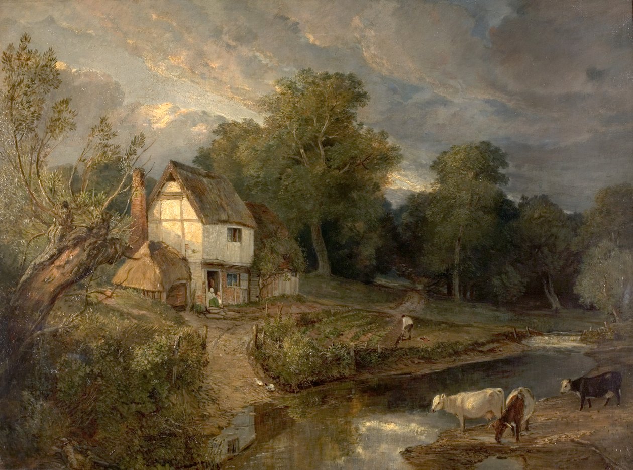Ringland Hills, Costessy, Norwich (tuval üzerine yağlı boya) by British School