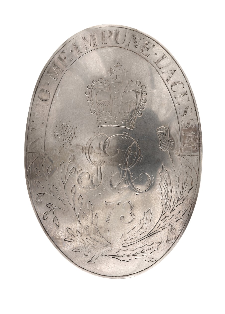 Omuz kemeri plakası, 73. (Yayla) Ayak Alayı, c.1788 (omuz kemeri plakası) by British School