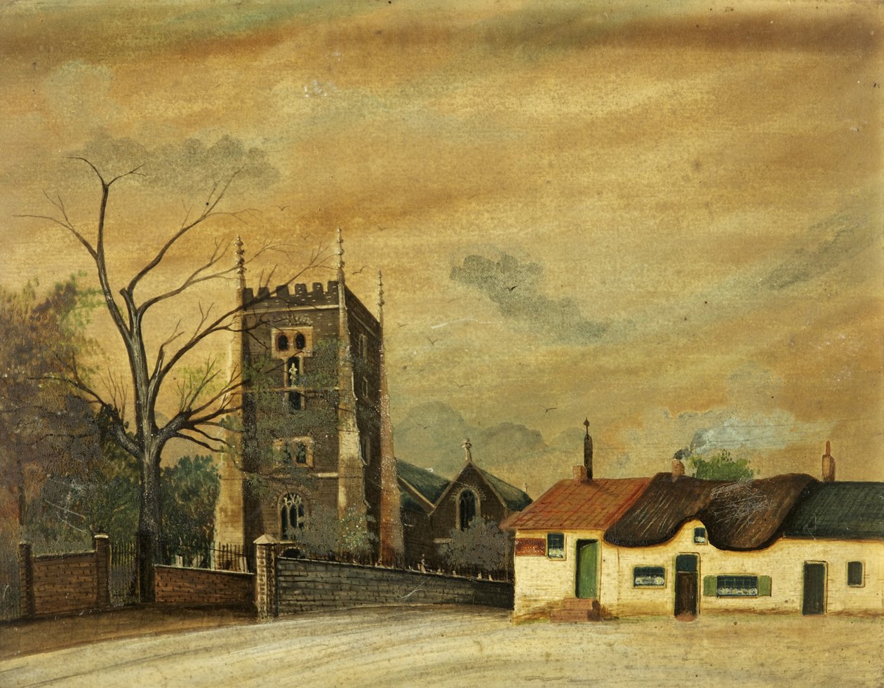 Aziz Woolos Kilisesi ve Old Six Bells Inn by British School