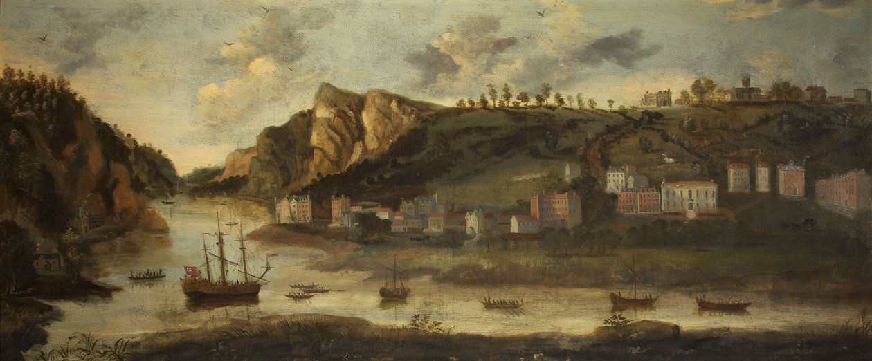 The Hot Wells, Bristol, 1800 dolayları (tuval üzerine yağlı boya) by British School