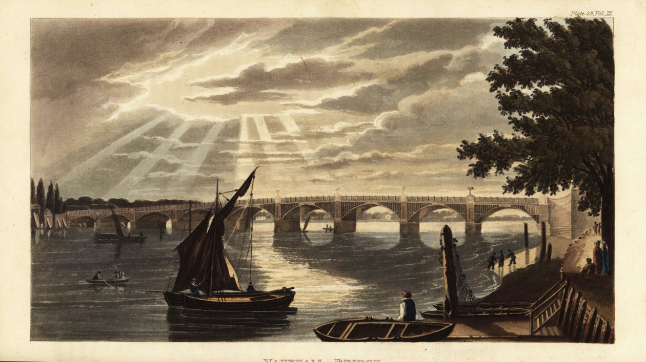 Thames Nehri üzerindeki Vauxhall Köprüsü by British School