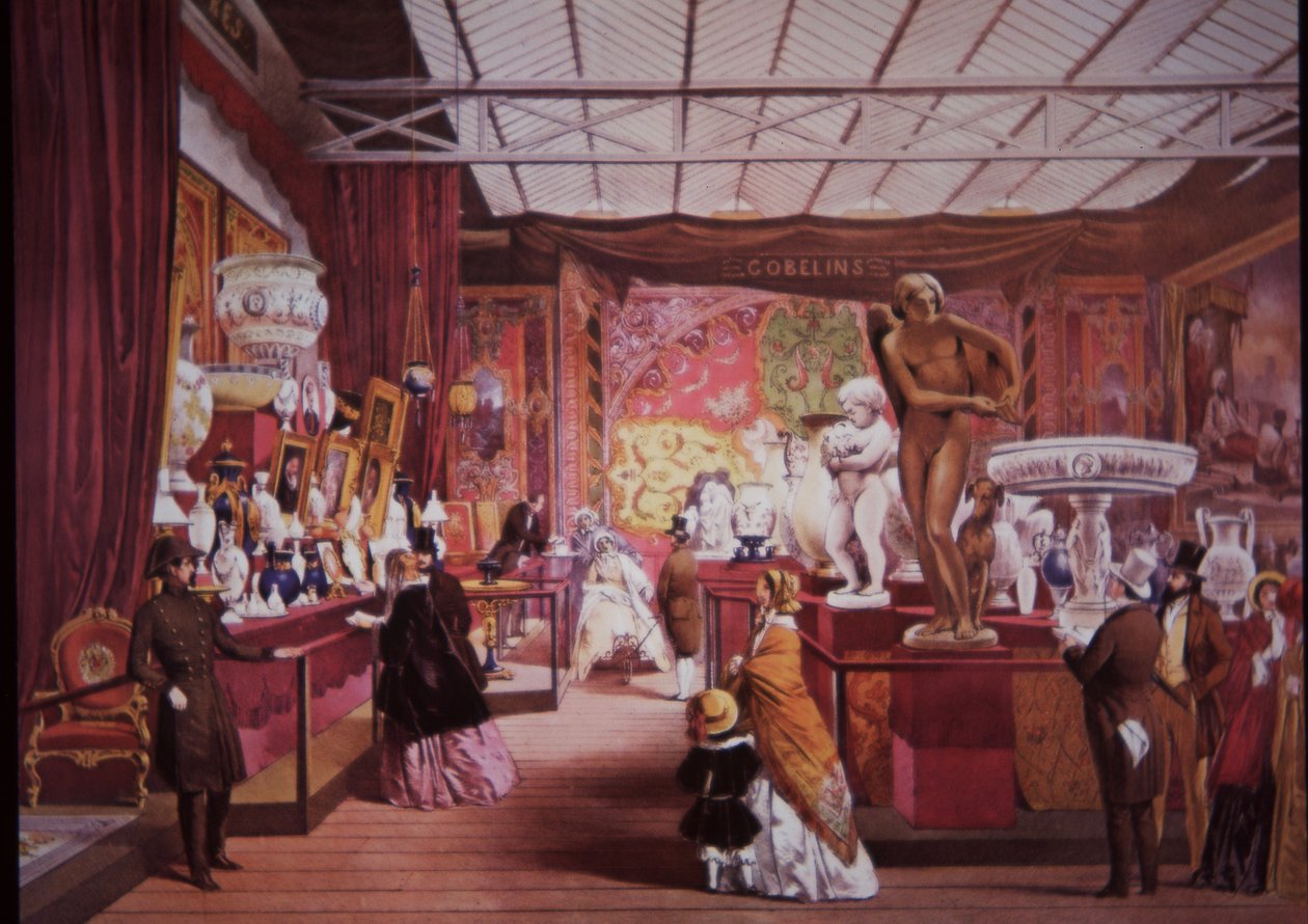 Ziyaretçiler, sanat ve bilim sergilerini görmek için 1851