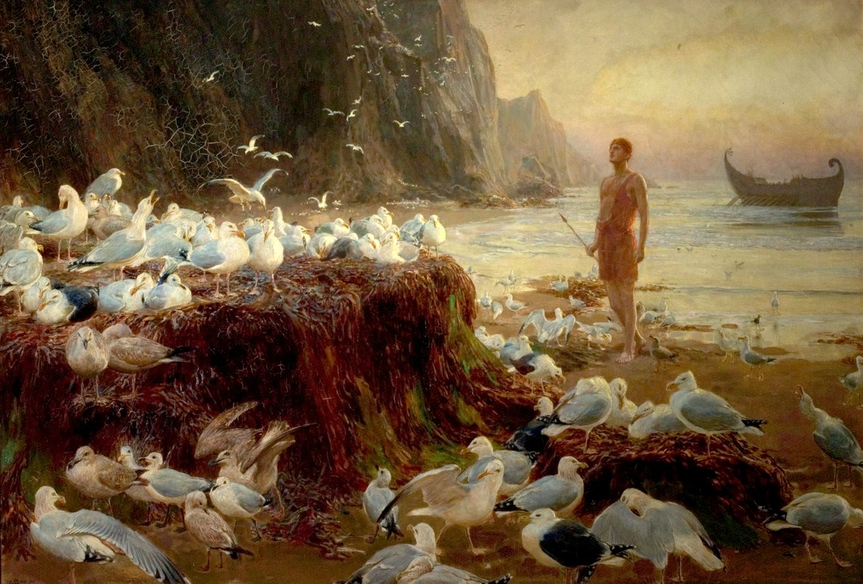 Eski Bir Dünya Gezgini, 1887 by Briton Riviere