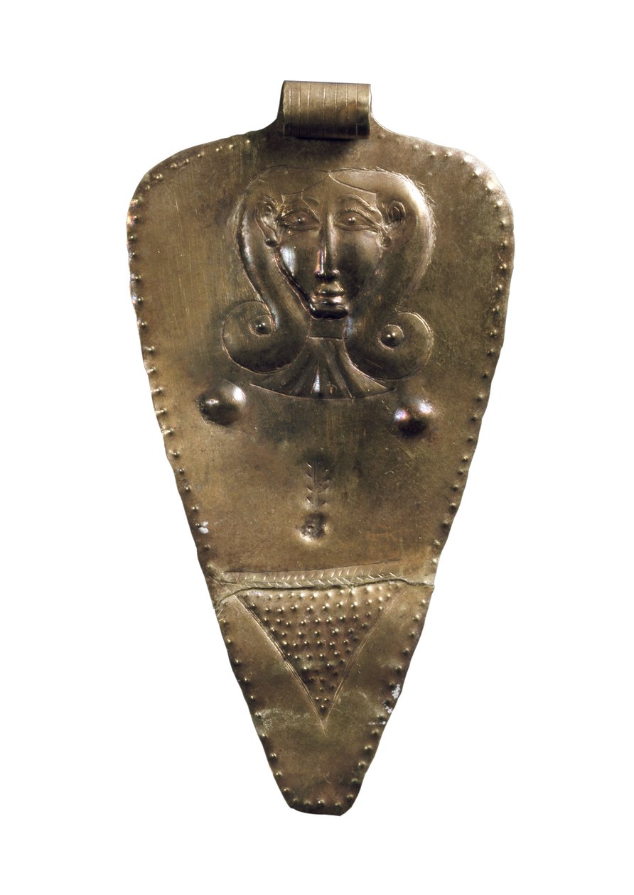 Altın Ana Tanrıça plaket kolye, Orta Tunç Çağı II altın by Bronze Age
