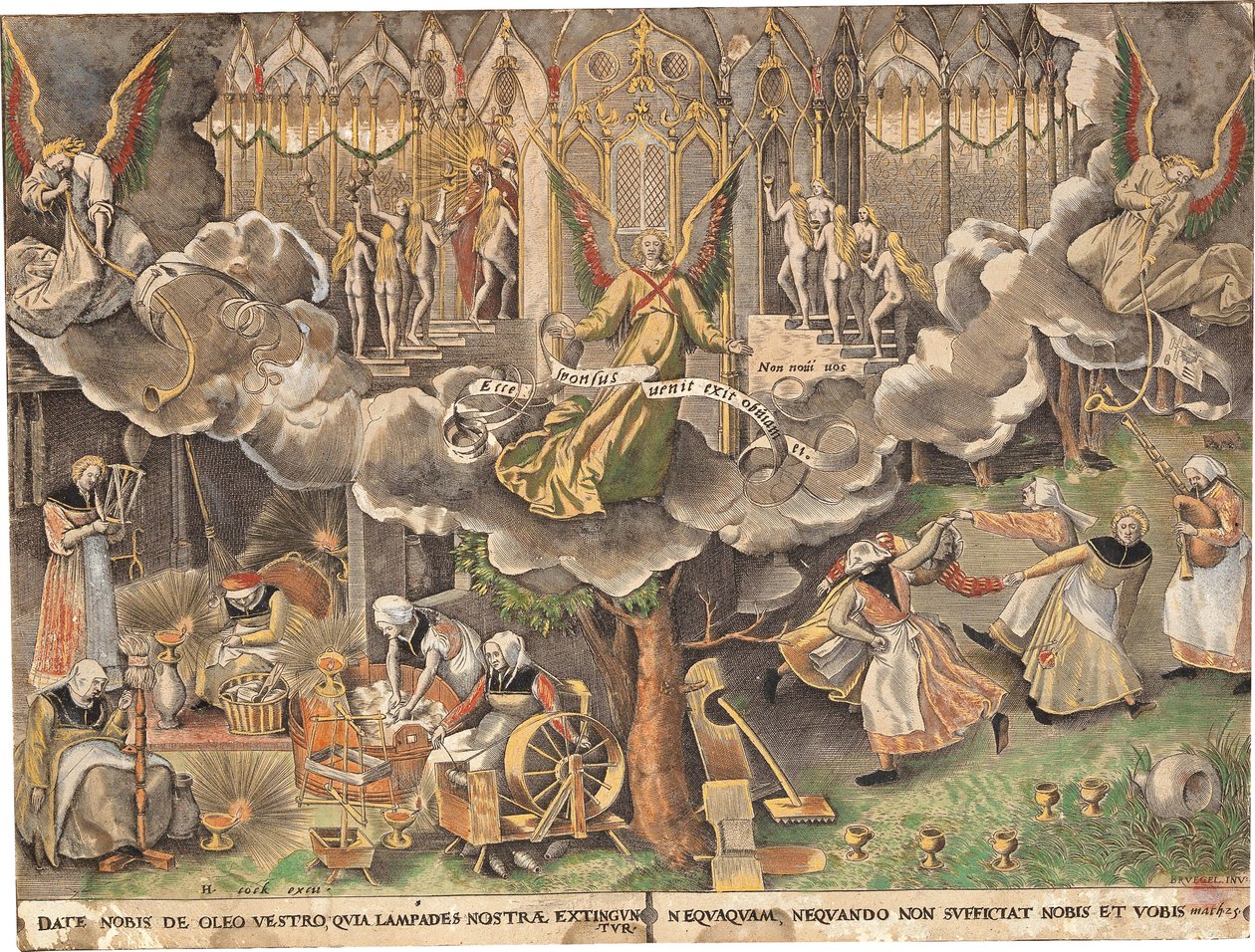 Bilge ve Budala Bakireler Meseli, c. 1560. by Bruegel