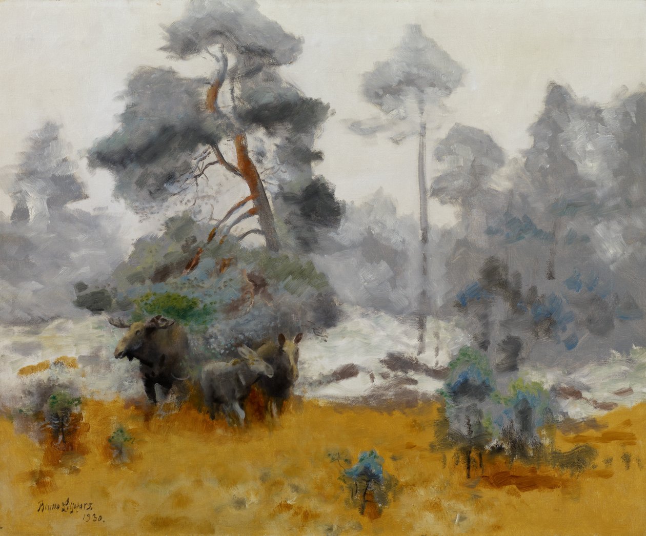 Geyik Ailesi Bir Açıklığa Girerken, 1930 by Bruno Andreas Liljefors
