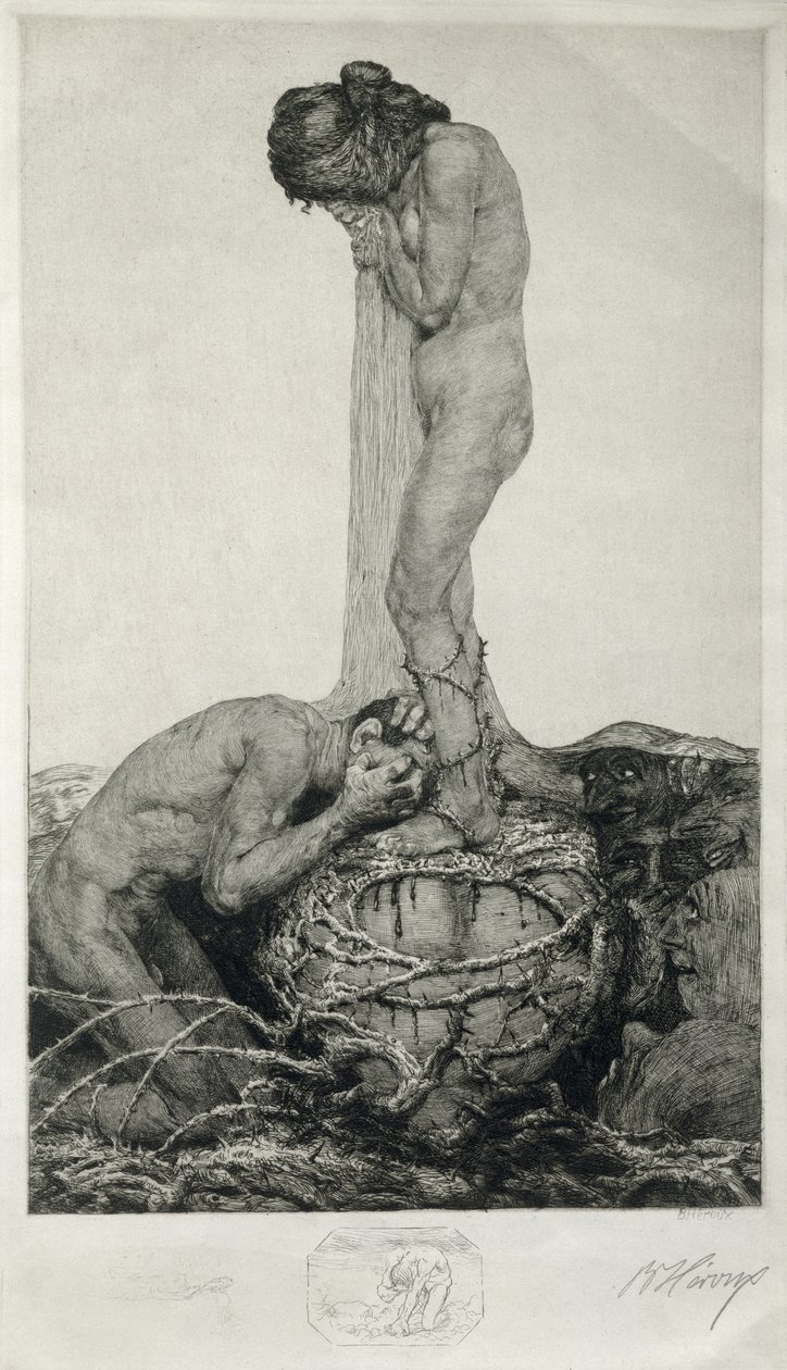 ದುಃಖ, 1916 (ಕಾಗದದ ಮೇಲೆ ರೀಮಾರ್ಕ್ ಪ್ರೂಫ್ ಎಚ್ಚಣೆ) turk by Bruno Heroux