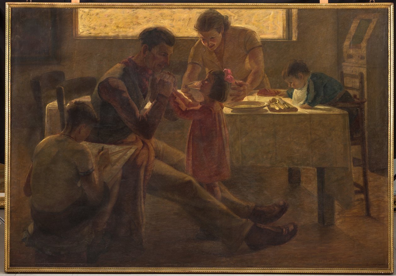 Aile Sahnesi (tuval üzerine yağlı boya) by Bruno Semprebon