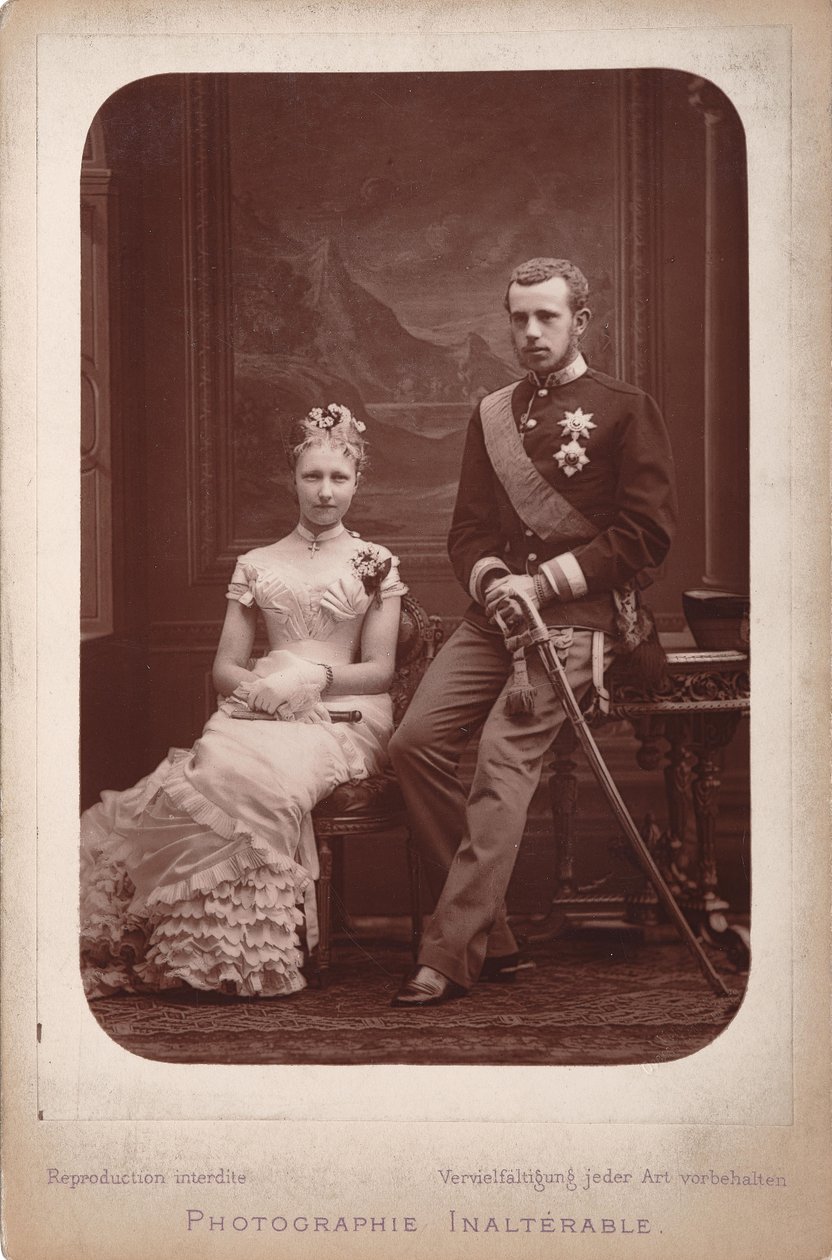 Nişanları vesilesiyle Belçika Prensesi Stephanie ile Veliaht Prens Rudolf..., 1880. by Brussels . Photo studio Geruzet Frères