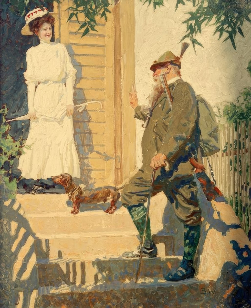 Bavyera Prensi Regent Luitpold genç bir bayanla by Brynolf Wennerberg