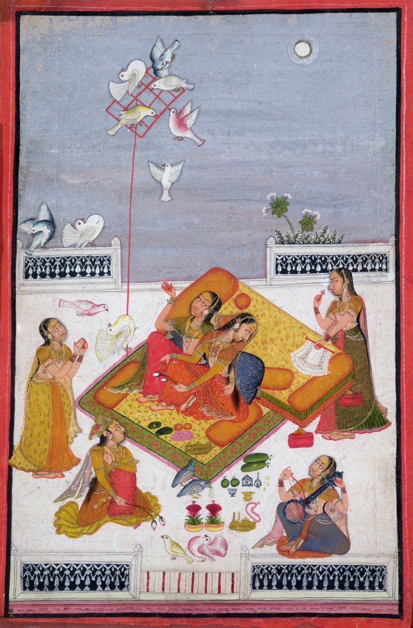Güvercinleri İzleyen Kadınlar, 1770 by Bundi School