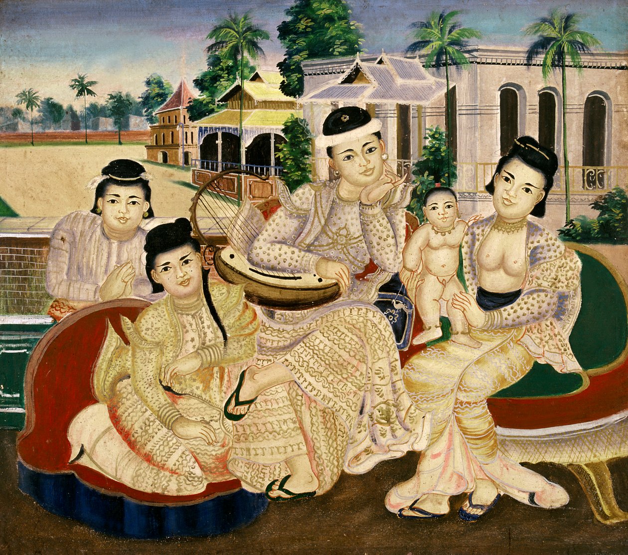 Aile portresi by Burmese School