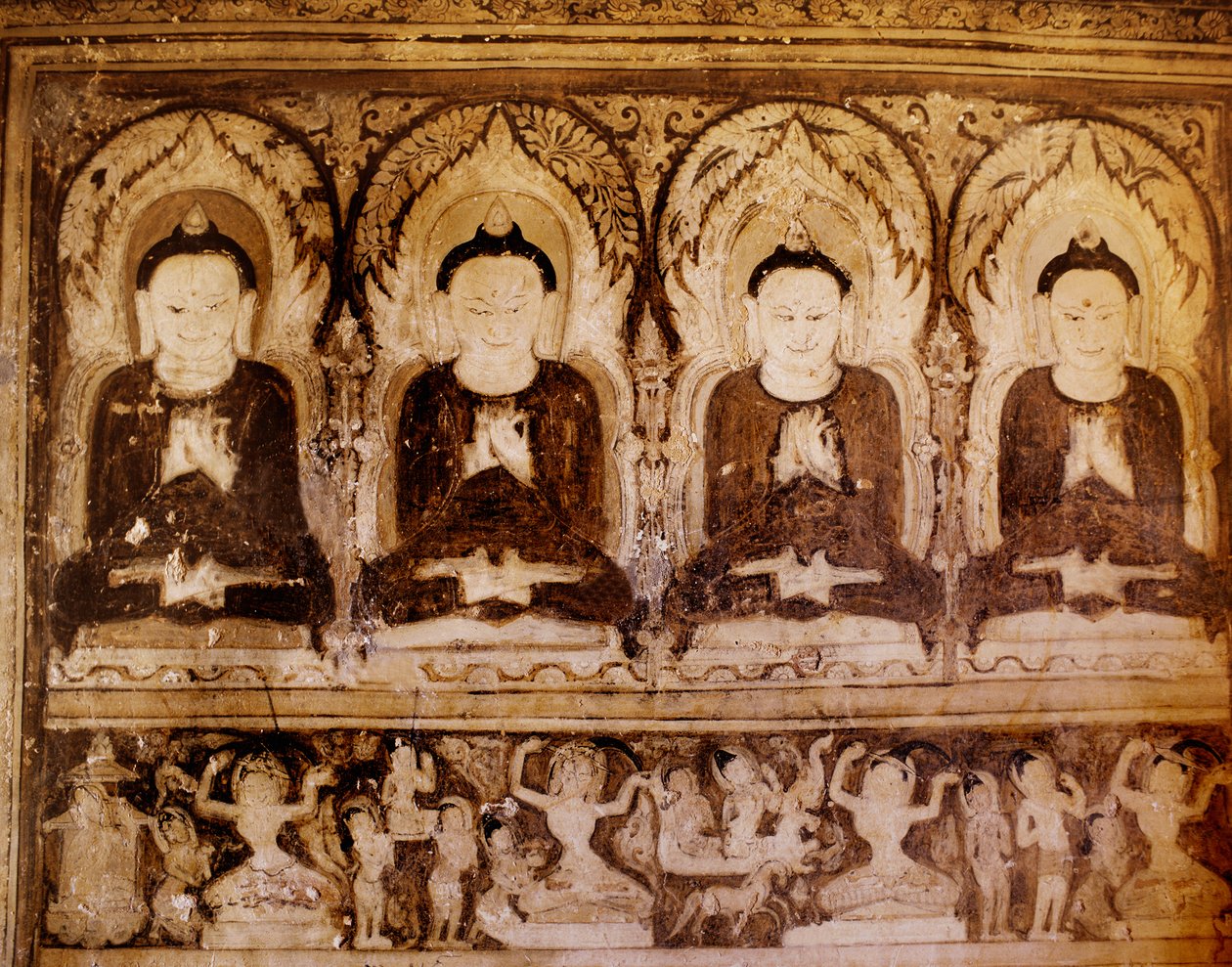 Dört Buda (duvar resmi) by Burmese School