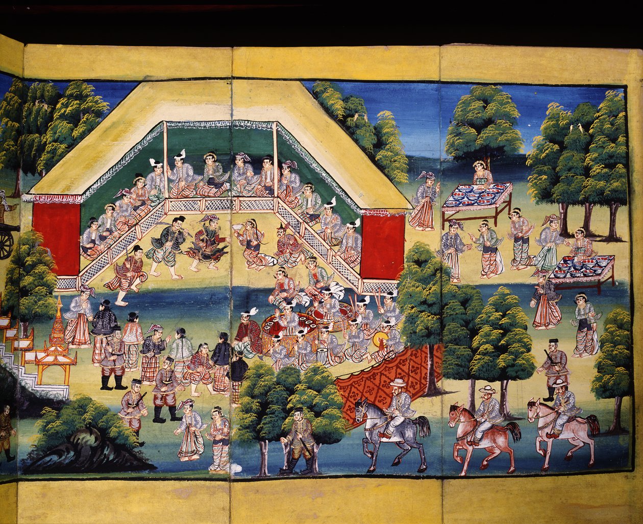 Liyakat sahnesi, bir el yazmasından sayfa by Burmese School