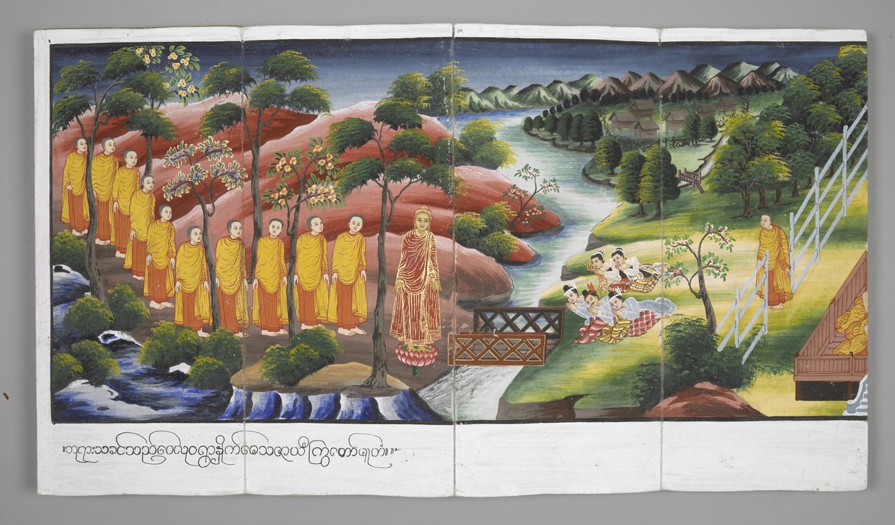 Veya. 13534, f.23 Nehri geçen rahipler, Buda