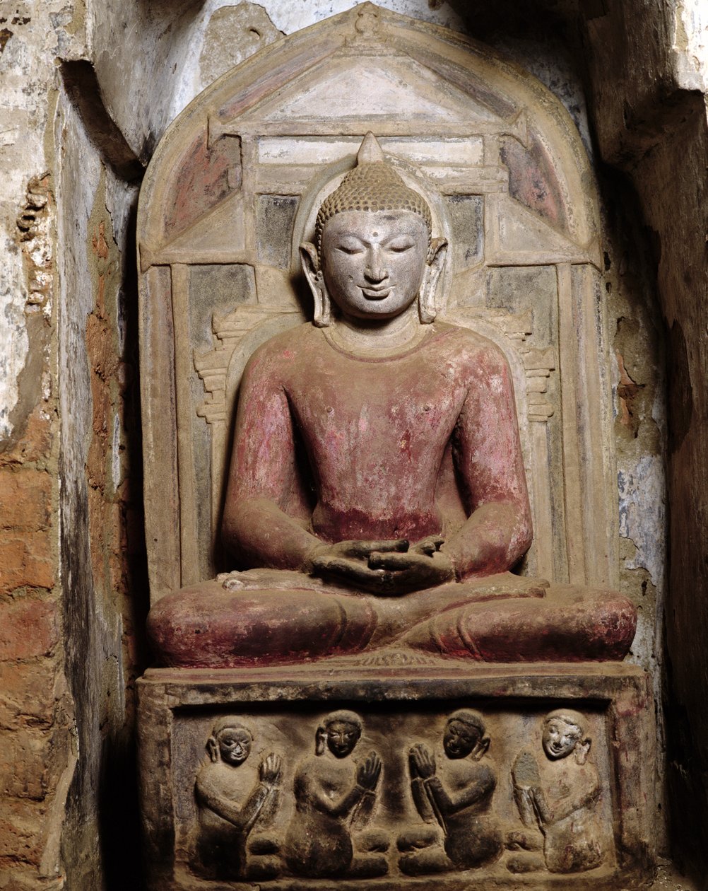 Meditasyonda Oturan Buda (çok renkli taş) by Burmese School
