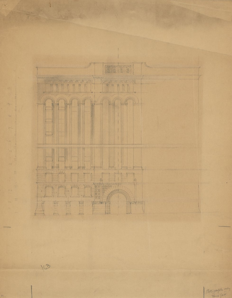 Mills Building, San Francisco, California, Tasarım Kroki by Burnham and Root