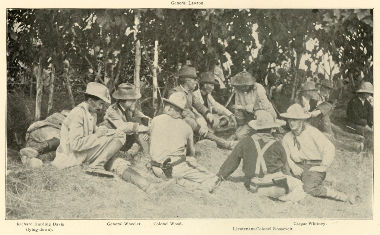 Kaba Biniciler Savaşından Sonra Konferans, İspanya-Amerika Savaşı, Haziran 1898, 1899. by Burr McIntosh