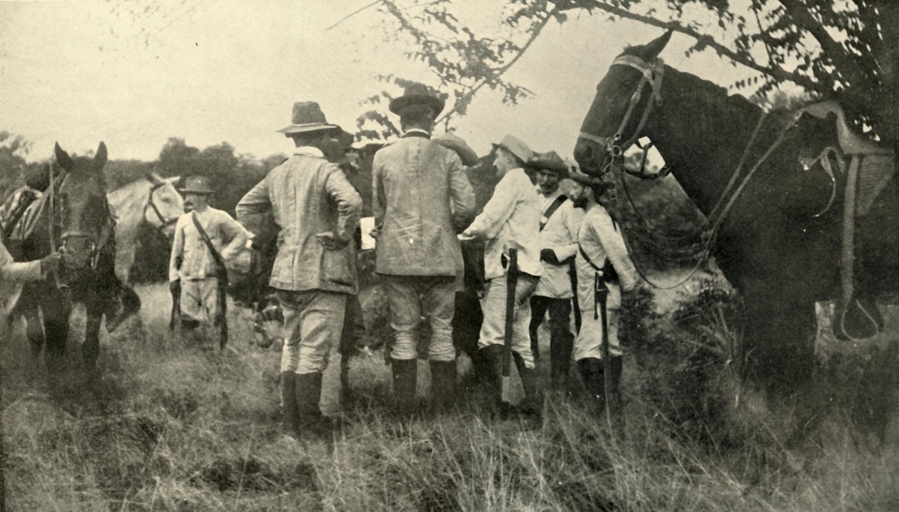 General Lawton Küba Subaylarından Öğreniyor...30 Haziran, İspanyol-Amerikan Savaşı, 1898, 1899. by Burr McIntosh