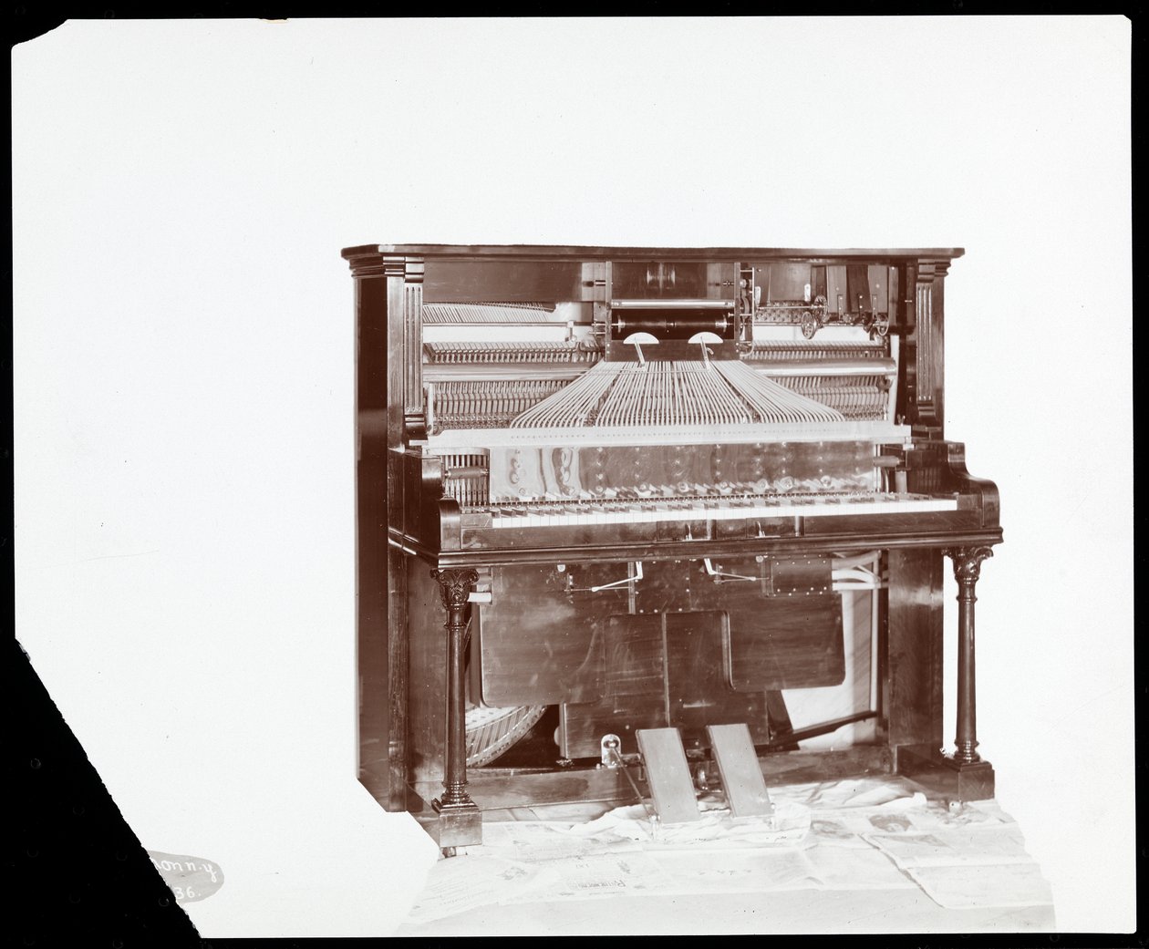 Ricca ve Son Piano Co., 1907 tarafından bir oyuncu piyano (gümüş jelatin baskı) by Byron Company