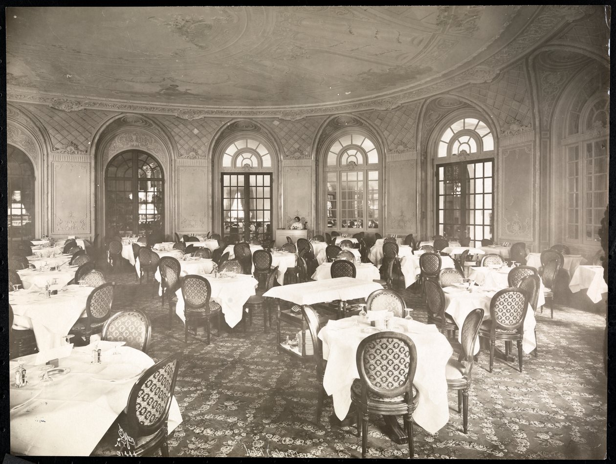 Copley Plaza otelinde yemek odası, Boston, 1912 veya 1913 (gümüş jelatin baskı) by Byron Company